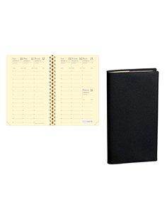 Agenda quo vadis prestige planning 16 s impala 90x160mm 1 semaine 2 pages coloris noir.