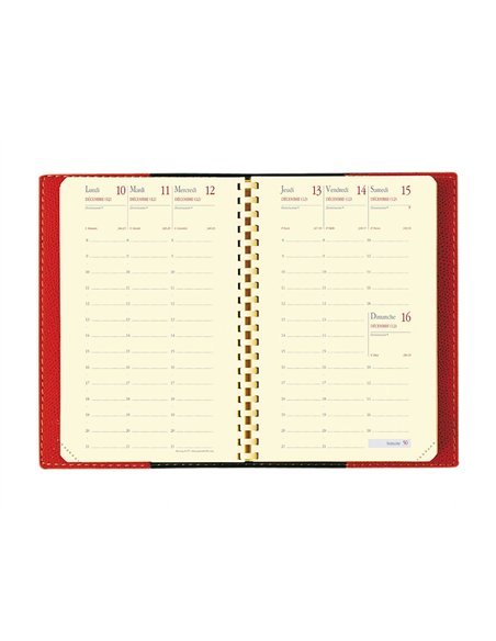 Agenda quo vadis prestige planning 16 s impala 90x160mm 1 semaine 2 pages coloris noir.