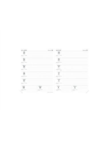 Agenda quo vadis le professeur club 210x270 mm 2 semaines sur 2 pages 12 mois framboise.