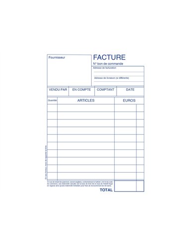 Manifold elve autocopiant 100x155mm foliotage 50 duplis factures.