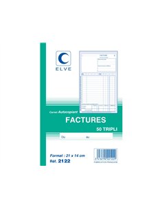 Manifold elve autocopiant 140x210mm foliotage 50 triplis factures.