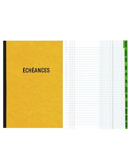 Registre standard elve piqué a4 210x297mm échéancier 100 pages.