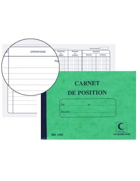 Registre elve position de compte 110x150mm 48 pages.