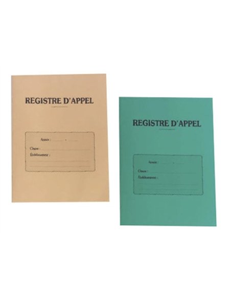 Registre appel journalier éditions fuzeau couverture 250g/m2 a4 210x297mm non découpé.