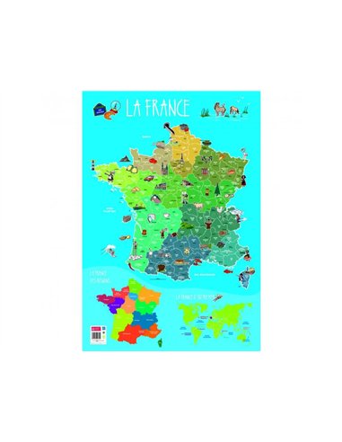 Poster bouchut grandrémy france 52x76cm 150g pelliculé effaçable à sec.