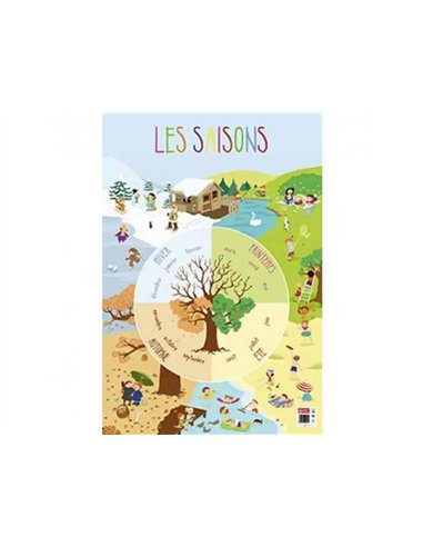 Poster bouchut grandrémy les saisons 52x76cm 150g pelliculé effaçable à sec.