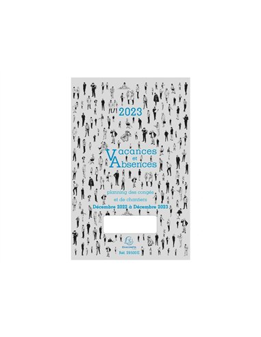 Planning congés du personnel exacompta pour sociétés minimum 5 personnes 13 mois décembre/décembre.