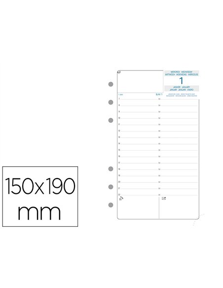 Recharge agenda exacompta millésimé 12 mois 1 jour 1 page exatime 17 150x190mm.