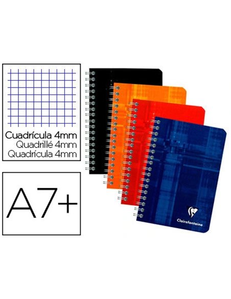 Carnet clairefontaine reliure intégrale papier vélin velouté couverture pelliculée lavable 9x14cm 100 pages 90g 5x5mm.
