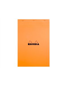 Bloc bureau rhodia a6 papier vélin surfin couverture enduite enveloppante 105x148mm 80f détachables 80g 5x5mm orange. 2