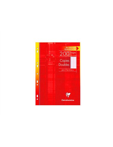 Copie double clairefontaine a4 210x297mm papier vélin velouté 200p 90g 5x5mm perforées étui verni.