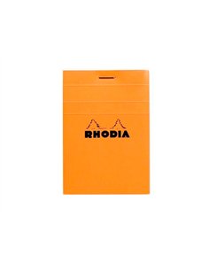 Bloc bureau rhodia a7 papier vélin surfin couverture enduite enveloppante 74x105mm 80f détachables 80g 5x5mm orange. 2