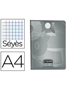 Cahier piqué clairefontaine couverture polypropylène papier vélin surfin a4 21x29,7cm 90g 96 pages séyès incolore.