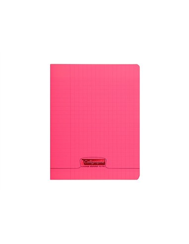 Cahier piqué clairefontaine couverture polypropylène transparente a5+ 17x22cm 96 pages 90g séyès coloris rouge.