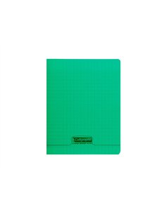 Cahier piqué clairefontaine couverture polypropylène transparente a5+ 17x22cm 96 pages 90g séyès coloris vert. 2