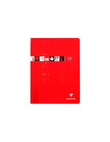 Cahier piqué clairefontaine travaux pratiques papier vélin velouté a4+ 24x32cm 64 pages 32 séyès/32 unies 90g.