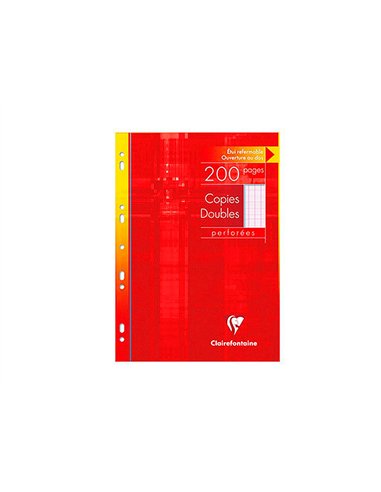 Copie double clairefontaine a4 210x297mm papier vélin velouté 100p 90g séyès perforées étui verni.