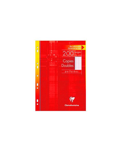 Copie double clairefontaine a4 210x297mm papier vélin velouté 100p 90g séyès perforées étui verni.