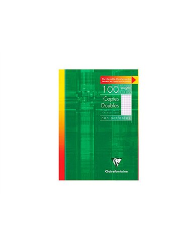 Copie double clairefontaine a4 210x297mm papier vélin velouté 100p 90g séyès non perforées étui verni.
