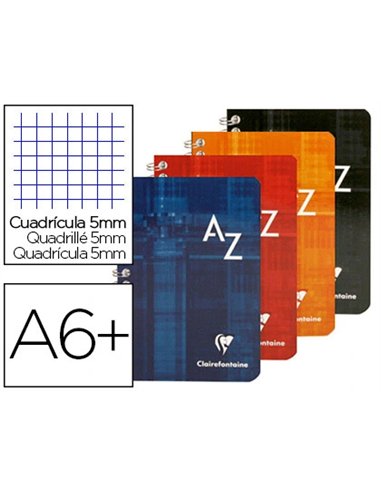 Répertoire clairefontaine reliure intégrale papier vélin velouté couverture lavable 110x170mm 100 pages 90g 5x5mm.