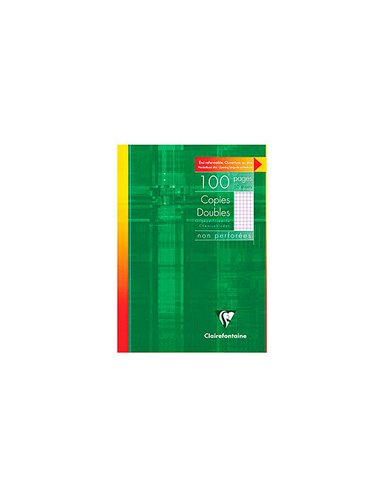 Copie double clairefontaine a4 210x297mm papier vélin velouté 100p 90g 5x5mm non perforées étui verni.