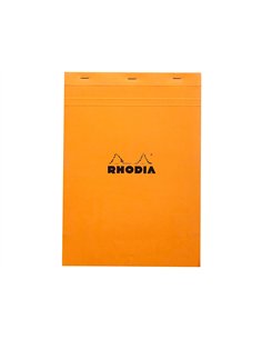 Bloc bureau rhodia a4 papier vélin surfin couverture enduite enveloppante 210x297mm 80f détachables 80g 5x5mm orange. 2