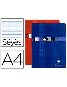 Cahier piqué clairefontaine travaux pratiques papier vélin velouté a4 21x29,7cm 80 pages 40 séyès/40 unies 90g.