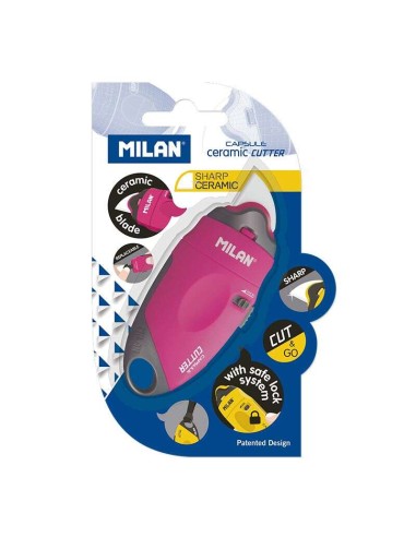 Coupe-capsules Milan en céramique avec lame en céramique remplaçable - Format de poche - Design ergonomique - Système de verroui