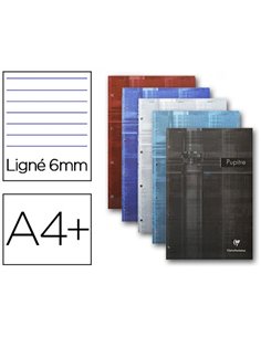 Bloc-notes pupitre clairefontaine couverture pelliculée agrafé en tête a4 90g 280 pages détachables travers marge.