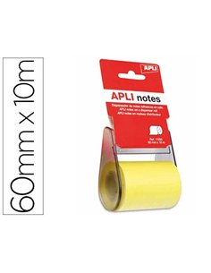 Dérouleur apli agipa notes repositionnables adhésives 60mmx10m lame plastique.