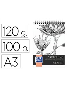 Bloc sketching oxford integral reliure spirale a3 100 pages 120g.