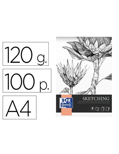 Bloc sketching oxford endosse feuilles detachables a4 100 pages 120g.