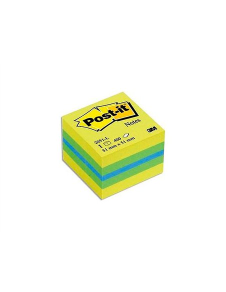 Bloc-notes post-it minis 51x51mm 400f repositionnables coloris plaisir.