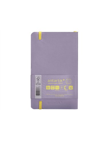 Carnet a6 antartik notes lignecouverture souple fermeture elastique jaune 100 pages 80gr coloris lilas.