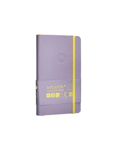 Carnet a6 antartik notes lignecouverture souple fermeture elastique jaune 100 pages 80gr coloris lilas.