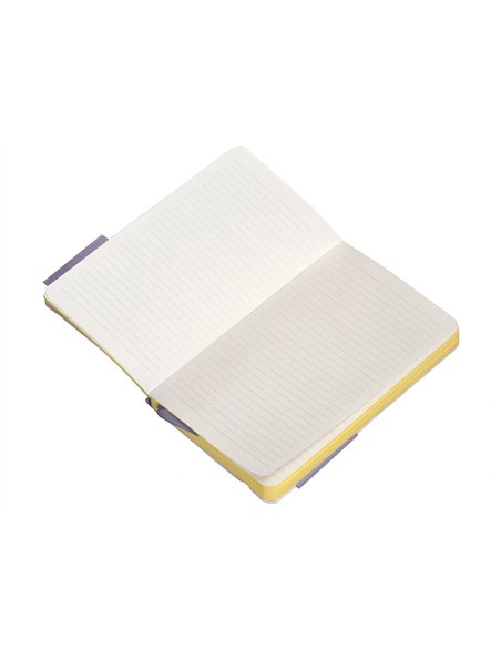 Carnet a6 antartik notes lignecouverture souple fermeture elastique jaune 100 pages 80gr coloris lilas.
