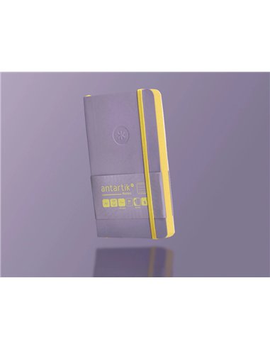 Carnet a6 antartik notes lignecouverture souple fermeture elastique jaune 100 pages 80gr coloris lilas.