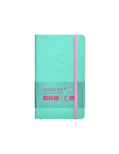 Carnet a6 antartik notes papier uni ivoire couverture souple fermeture elastique rose 100 pages 80gr coloris turquoise. 2