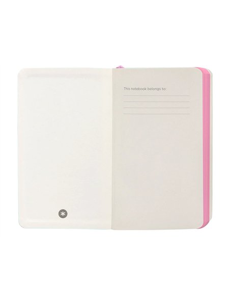Carnet a6 antartik notes papier uni ivoire couverture souple fermeture elastique rose 100 pages 80gr coloris turquoise.