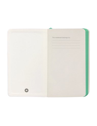 Carnet a6 antartik notes papier uni ivoire couverture souple fermeture elastique turquoise 100 pages 80gr coloris gris.