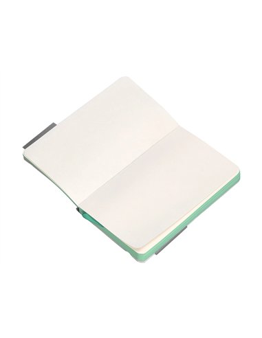 Carnet a6 antartik notes papier uni ivoire couverture souple fermeture elastique turquoise 100 pages 80gr coloris gris.
