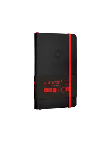 Carnet a6 antartik notes lignecouverture souple fermeture elastique rouge 100 pages 80grcoloris noir.