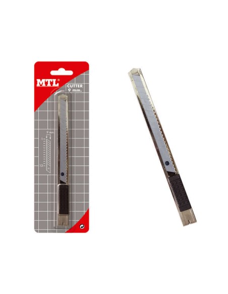 Cutter en acier inoxydable Dohe - Lames sécables en acier - Système de verrouillage des lames - Blister individuel