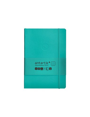 Carnet a5 antartik notes lignecouverture souple fermeture elastique 100 pages 80gr coloris vert menthe.