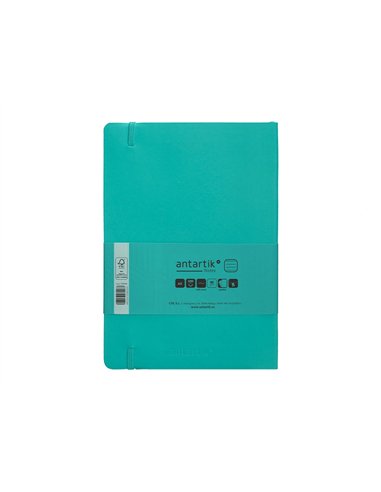 Carnet a5 antartik notes lignecouverture souple fermeture elastique 100 pages 80gr coloris vert menthe.