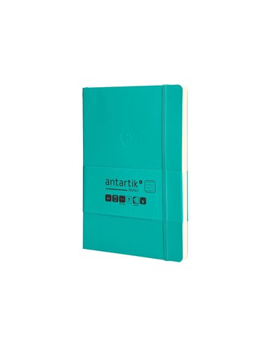 Carnet a5 antartik notes lignecouverture souple fermeture elastique 100 pages 80gr coloris vert menthe.