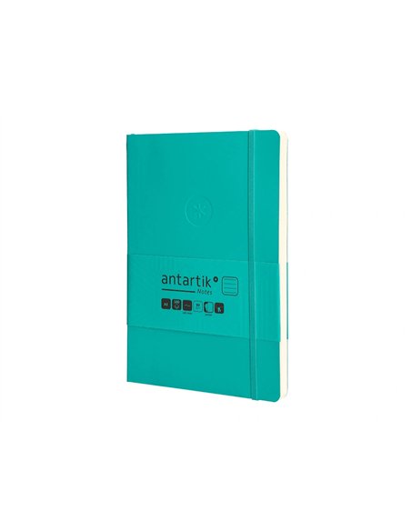 Carnet a5 antartik notes lignecouverture souple fermeture elastique 100 pages 80gr coloris vert menthe.