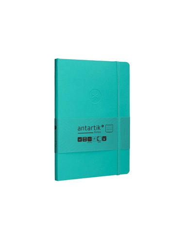 Carnet a5 antartik notes lignecouverture souple fermeture elastique 100 pages 80gr coloris vert menthe.