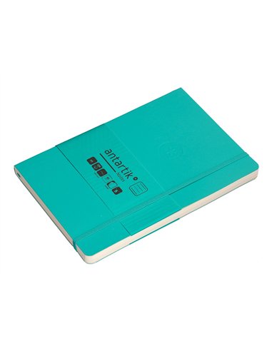 Carnet a5 antartik notes lignecouverture souple fermeture elastique 100 pages 80gr coloris vert menthe.
