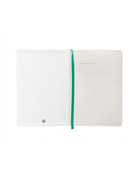 Carnet a5 antartik notes lignecouverture souple fermeture elastique 100 pages 80gr coloris vert menthe.